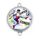 Connecteur Cabochon Argent - super coach