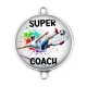 Connecteur Cabochon Argent -  super coach