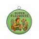 Pendentif Cabochon Argent - super fleuriste