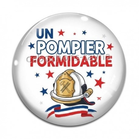 Cabochon Verre - un pompier formidable