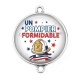 Connecteur Cabochon Argent - un pompier formidable
