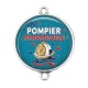 Connecteur Cabochon Argent - un pompier formidable