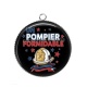 Pendentif Cabochon Argent - un pompier formidable
