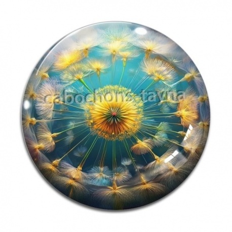 Cabochon Verre - pissenlit