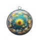 Pendentif Cabochon Argent - pissenlit