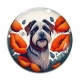 Cabochon Verre - chien coquelicot