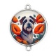 Connecteur Cabochon Argent - chien coquelicot