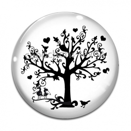 Cabochon Verre - arbre de vie