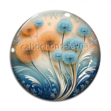 Cabochon Verre - pissenlit