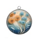 Pendentif Cabochon Argent - pissenlit