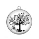 Pendentif Cabochon Argent - arbre de vie