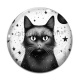 Cabochon Verre - chat noir cosmos