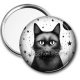 Miroir de poche - chat noir cosmos
