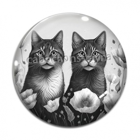 Cabochon Verre - chat