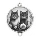 Connecteur Cabochon Argent - chat