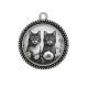 Pendentif Cabochon Argent - chat