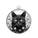 Pendentif Cabochon Argent - chat