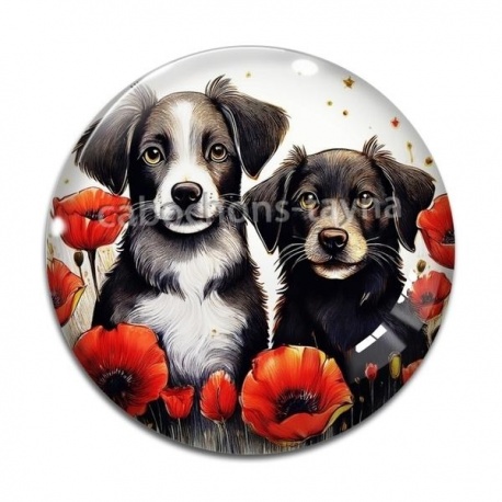Cabochon Verre - chien