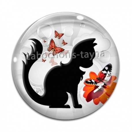 Cabochon Verre - chat