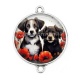 Connecteur Cabochon Argent - chien