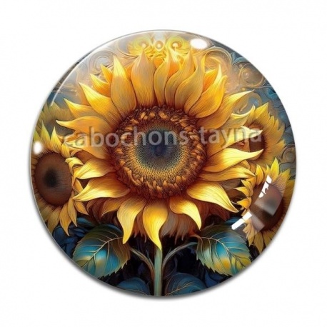 Cabochon Verre - tournesol