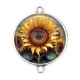 Connecteur Cabochon Argent - tournesol