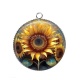 Pendentif Cabochon Argent - tournesol