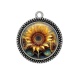 Pendentif Cabochon Argent - tournesol