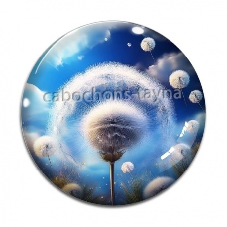 Cabochon Verre - pissenlit