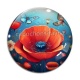 Cabochon Verre - coquelicot