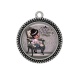 Pendentif Cabochon Argent - fille