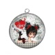 Pendentif Cabochon Argent - fille