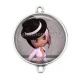 Connecteur Cabochon Argent - fille
