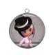 Pendentif Cabochon Argent - fille