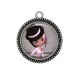 Pendentif Cabochon Argent - fille