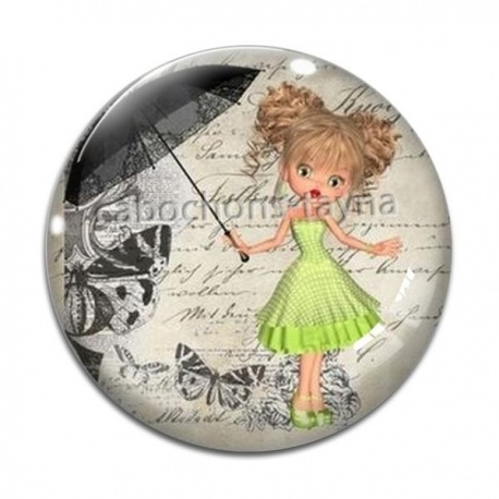 Cabochon Verre - petite fille 