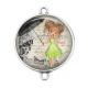 Connecteur Cabochon Argent - petite fille 