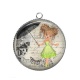 Pendentif Cabochon Argent - petite fille 