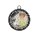 Pendentif Cabochon Argent - petite fille 