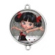 Connecteur Cabochon Argent - petite fille