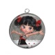 Pendentif Cabochon Argent - petite fille