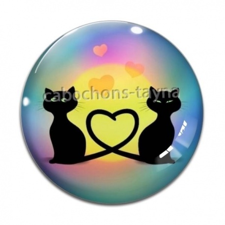 Cabochon Verre - chat