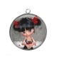 Pendentif Cabochon Argent - fille