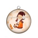 Pendentif Cabochon Argent - petite fille