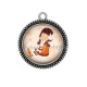 Pendentif Cabochon Argent - petite fille