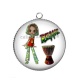 Pendentif Cabochon Argent - fille