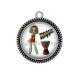 Pendentif Cabochon Argent - fille