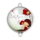 Connecteur Cabochon Argent - petite fille