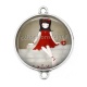 Connecteur Cabochon Argent - petite fille