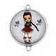Connecteur Cabochon Argent - petite fille